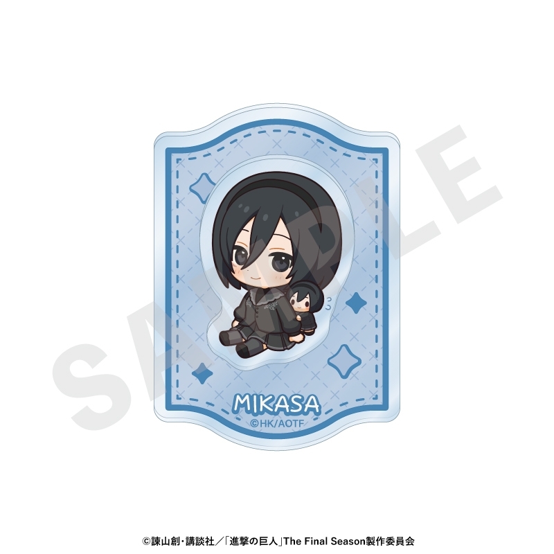 進撃の巨人 ミニキャラブラックコーデシリーズ 2層アクリルバッジ(ミカサ) - 公式商品画像 | AniSmile