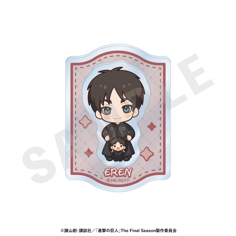 進撃の巨人 ミニキャラブラックコーデシリーズ 2層アクリルバッジ(エレン) - 公式商品画像 | AniSmile