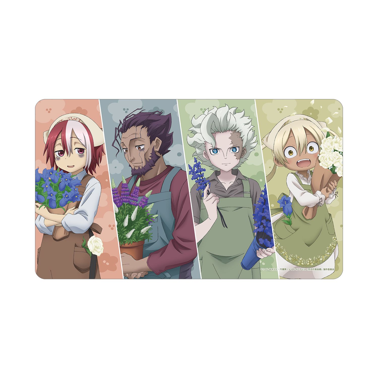 メイドインアビス 烈日の黄金郷 描き下ろし ガンジャ隊 花屋ver. マルチデスクマット 画像 3 | AniSmile