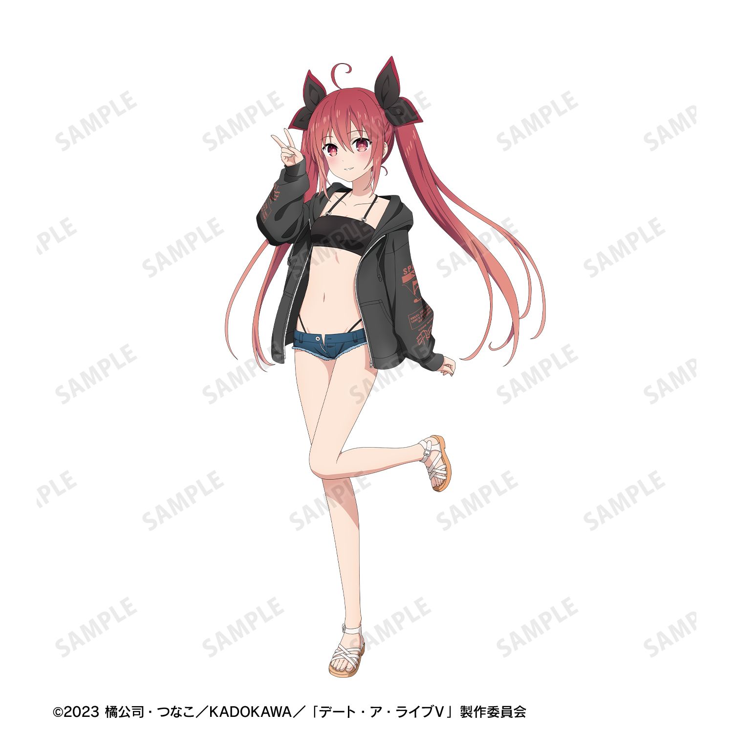 描き下ろし 五河琴里 ビーチデートver. 着用ジップパーカーユニセックス(サイズ/XXL) 画像 3 | AniSmile