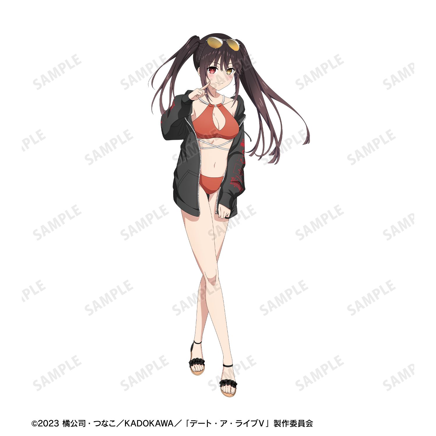 描き下ろし 時崎狂三 ビーチデートver. 着用ジップパーカーユニセックス(サイズ/XXL) 画像 3 | AniSmile