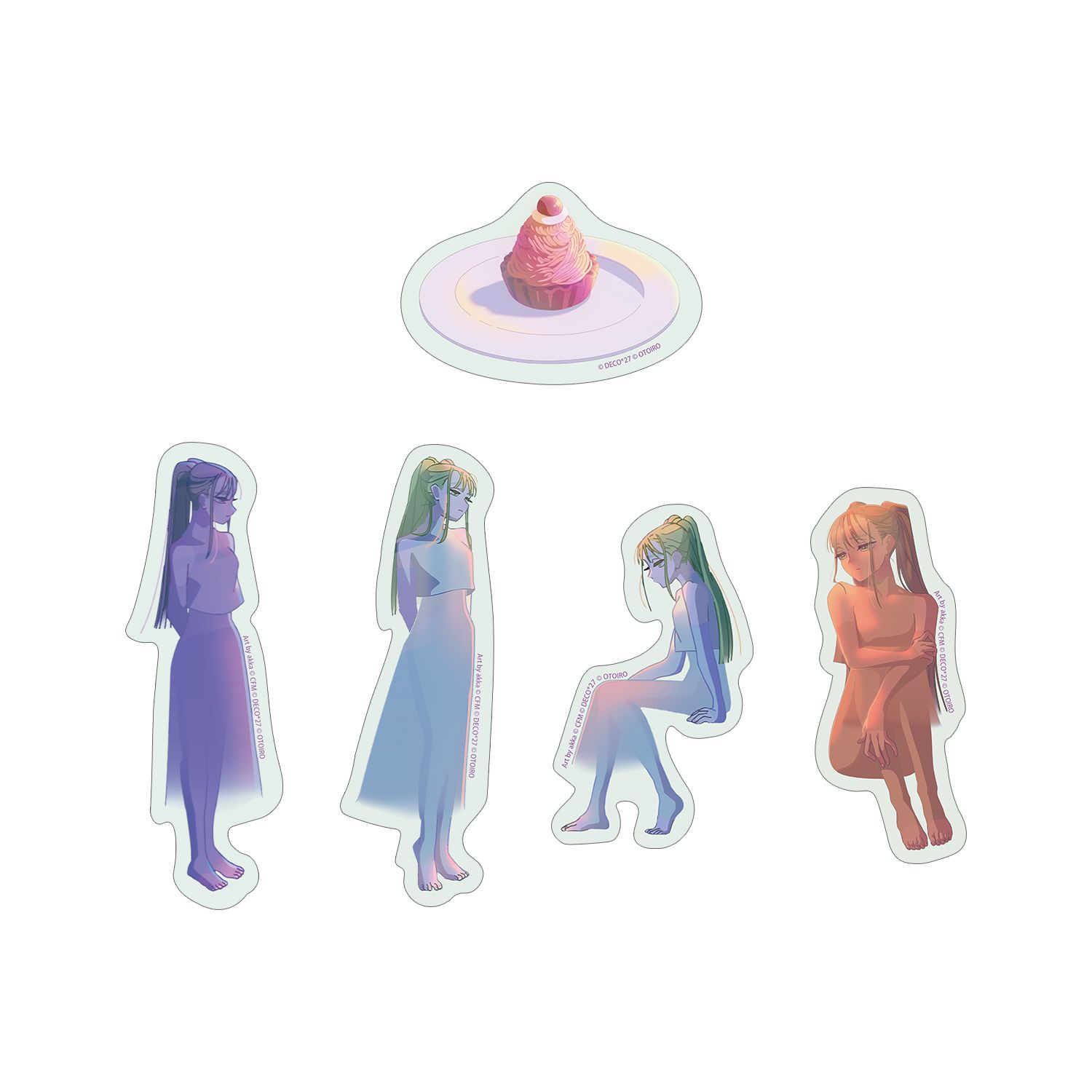 DECO*27 feat.初音ミク EXHIBITION Produced by DECO*27 / OTOIRO 弱虫モンブラン (Reloaded) ダイカットステッカー5枚セット - 公式商品画像 | AniSmile