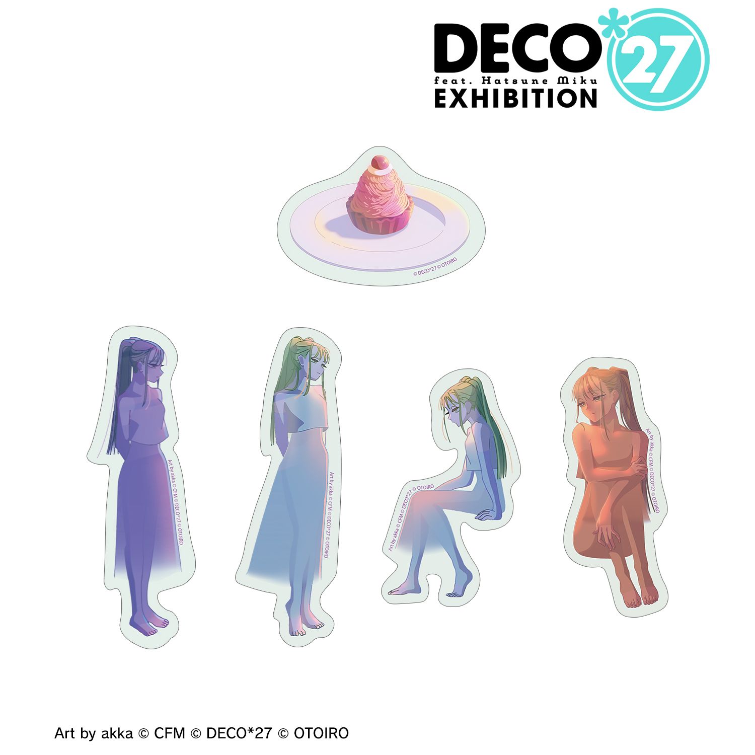 DECO*27 feat.初音ミク EXHIBITION Produced by DECO*27 / OTOIRO 弱虫モンブラン (Reloaded) ダイカットステッカー5枚セット 画像 2 | AniSmile