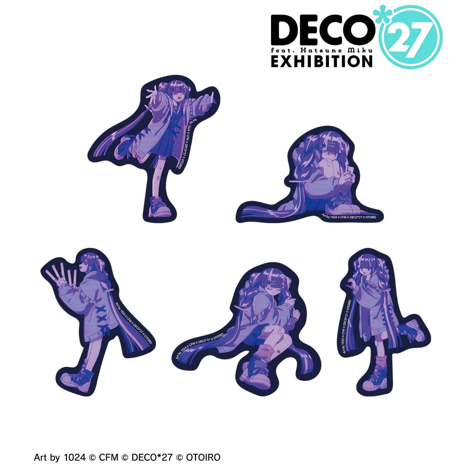 DECO*27 feat.初音ミク EXHIBITION Produced by DECO*27 / OTOIRO ネバーランド ダイカットステッカー5枚セット 画像 2 | AniSmile