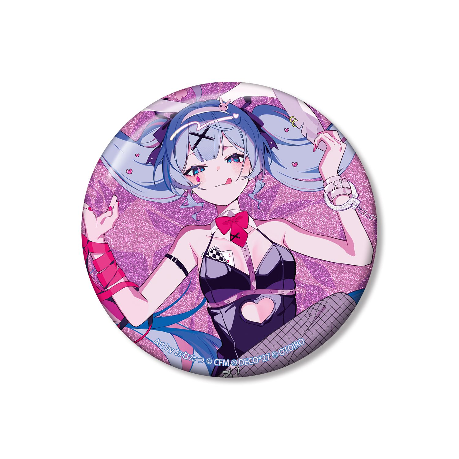 DECO*27 feat.初音ミク EXHIBITION Produced by DECO*27 / OTOIRO ラビットホール 75mmグリッター缶バッジ - 公式商品画像 | AniSmile