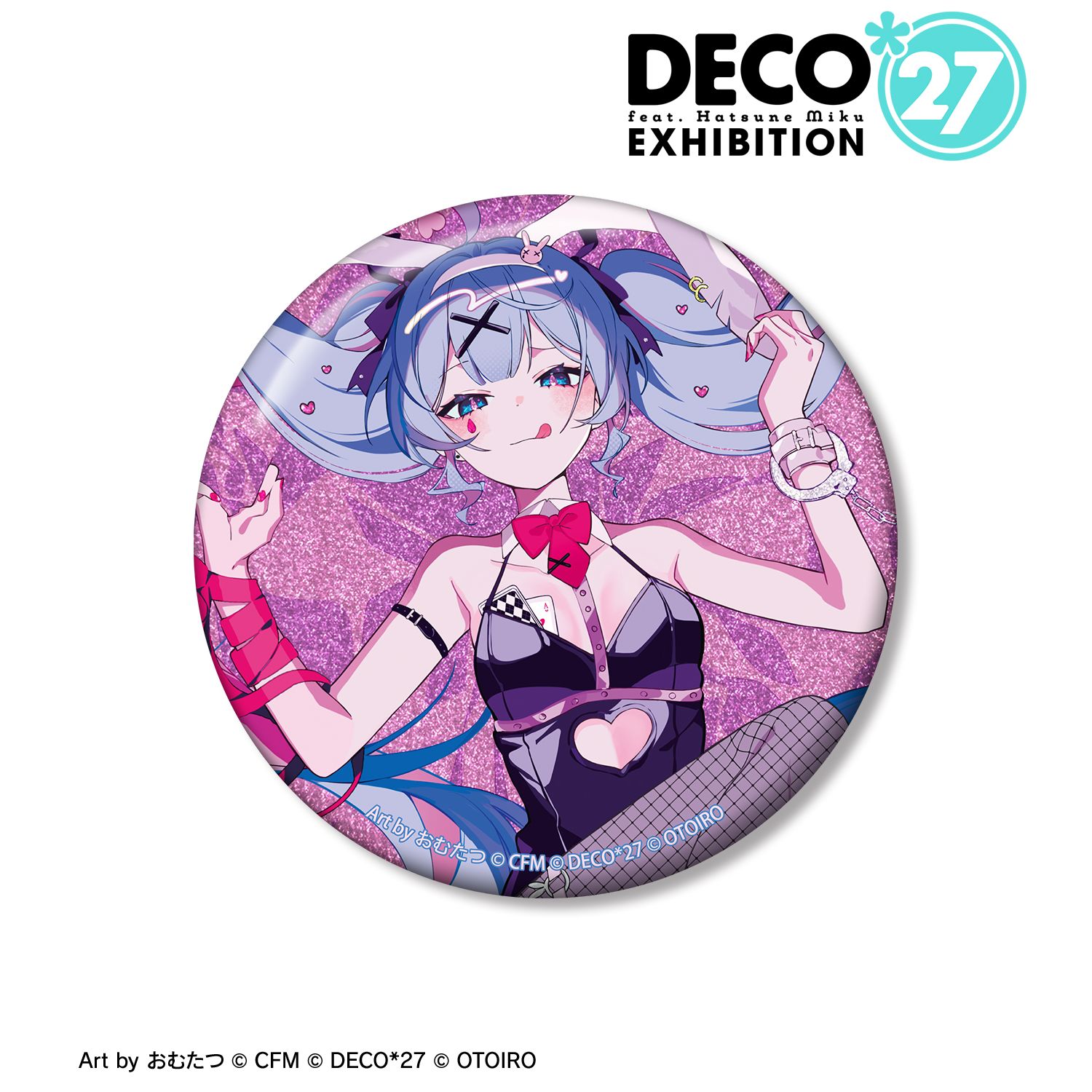DECO*27 feat.初音ミク EXHIBITION Produced by DECO*27 / OTOIRO ラビットホール 75mmグリッター缶バッジ 画像 3 | AniSmile