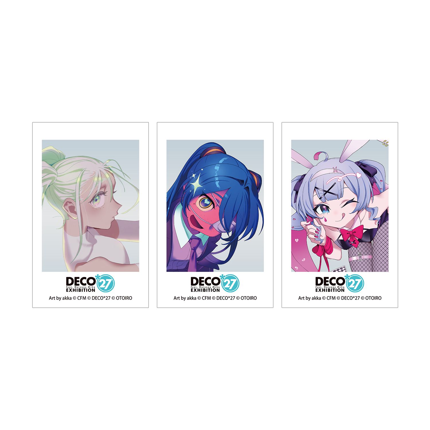 DECO*27 feat.初音ミク EXHIBITION Produced by DECO*27 / OTOIRO キービジュアル イラストカード3枚セット ver. - AniSmile