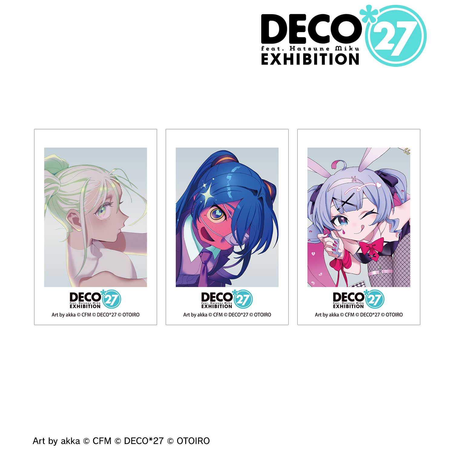 DECO*27 feat.初音ミク EXHIBITION Produced by DECO*27 / OTOIRO キービジュアル イラストカード3枚セット ver.A Image 2 | AniSmile