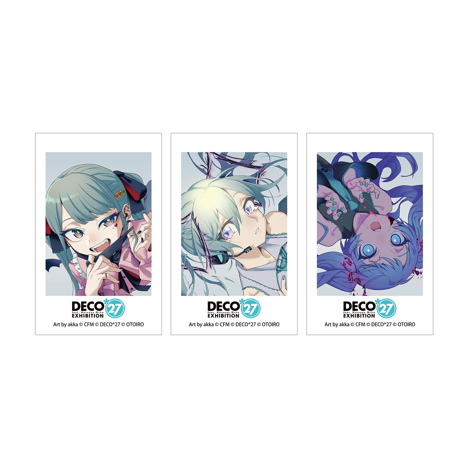 DECO*27 feat.初音ミク EXHIBITION Produced by DECO*27 / OTOIRO キービジュアル イラストカード3枚セット ver.B - 官方商品图片 | AniSmile
