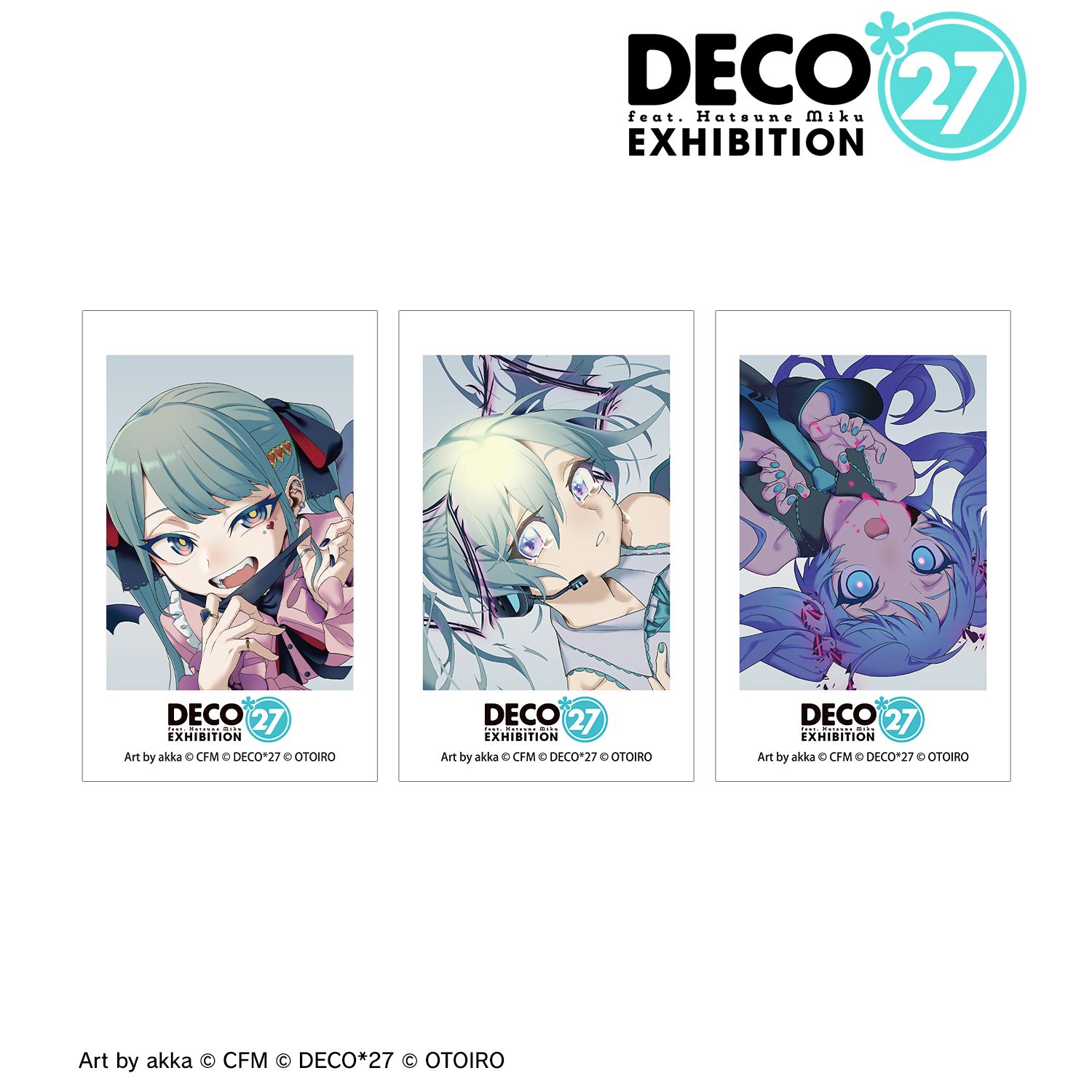 DECO*27 feat.初音ミク EXHIBITION Produced by DECO*27 / OTOIRO キービジュアル イラストカード3枚セット ver.B 图片 3 | AniSmile