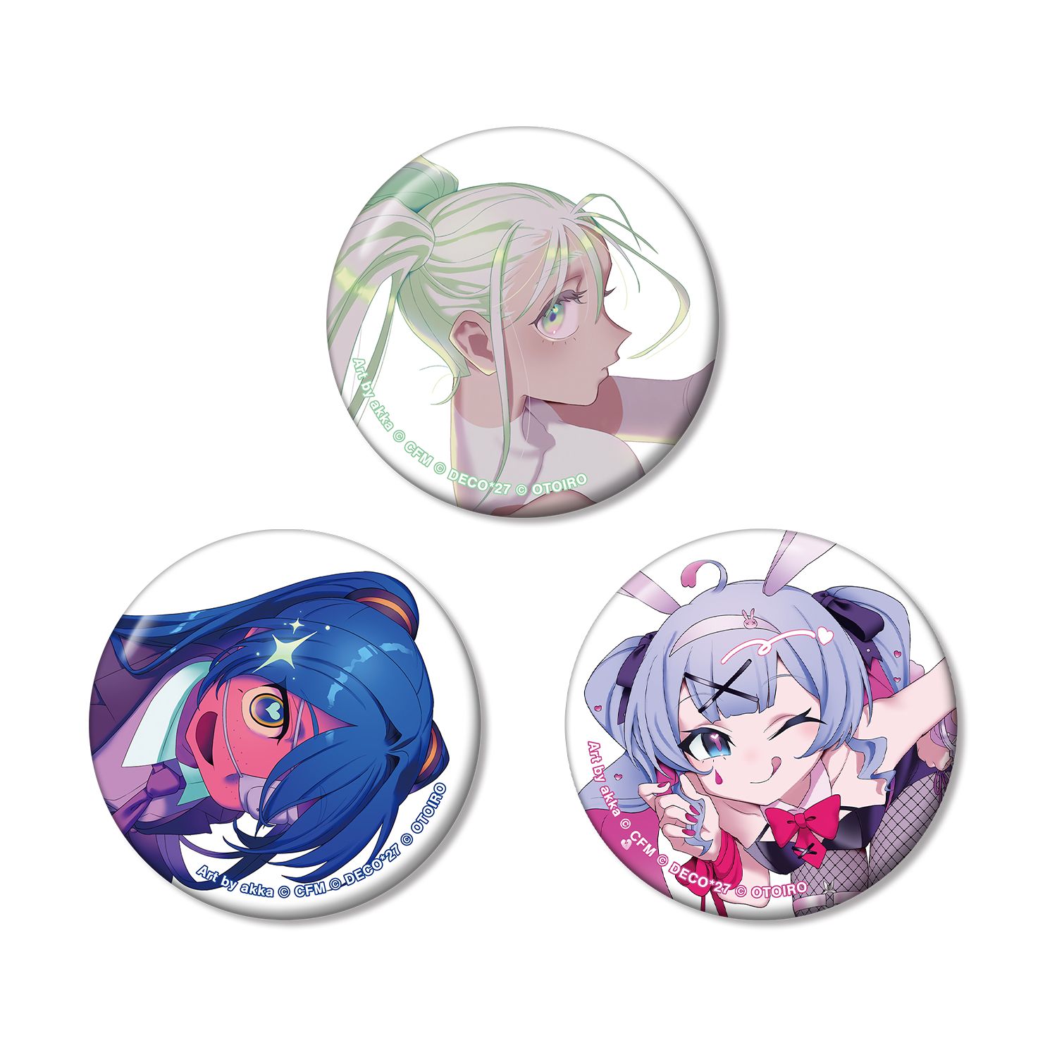 DECO*27 feat.初音ミク EXHIBITION Produced by DECO*27 / OTOIRO キービジュアル 缶バッジ3個セット ver. - AniSmile