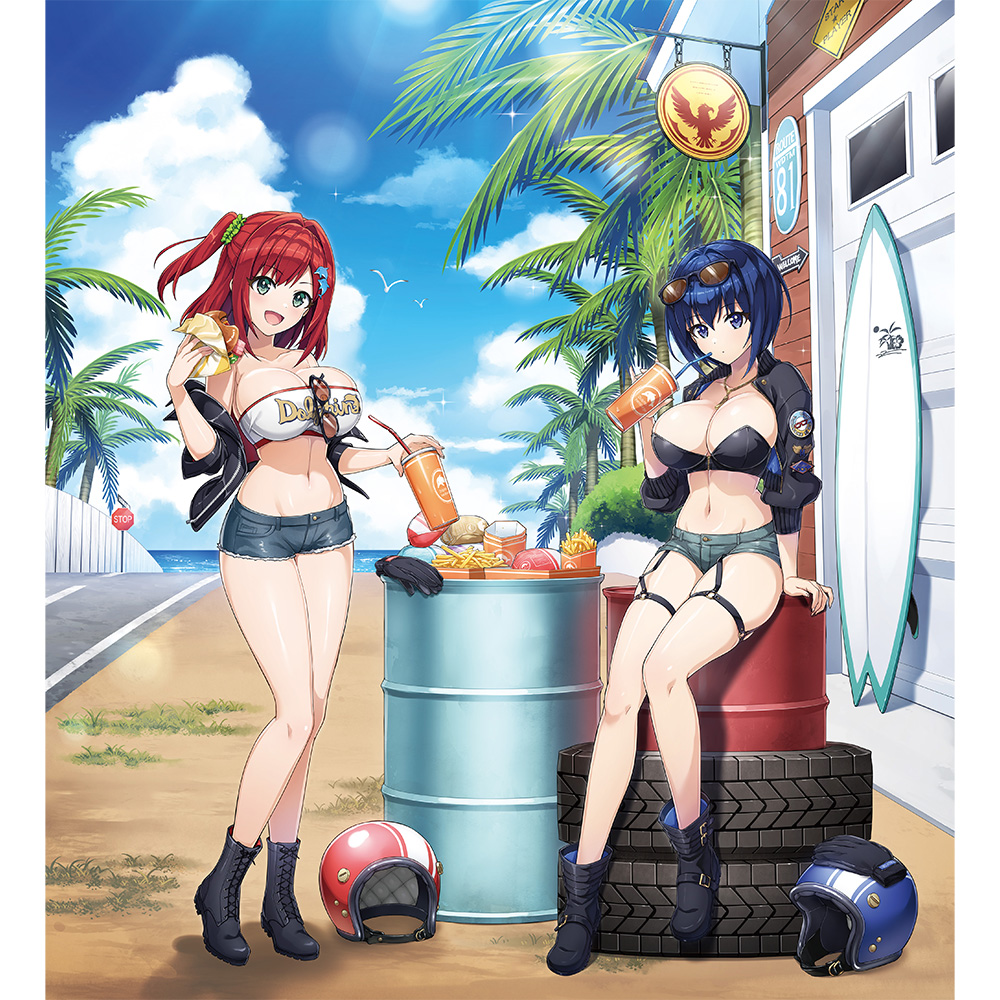ドルフィンウェーブ 描き下ろし複製原画(咲宮 入華&都条 みちる/コーストライディング) 画像 2 | AniSmile
