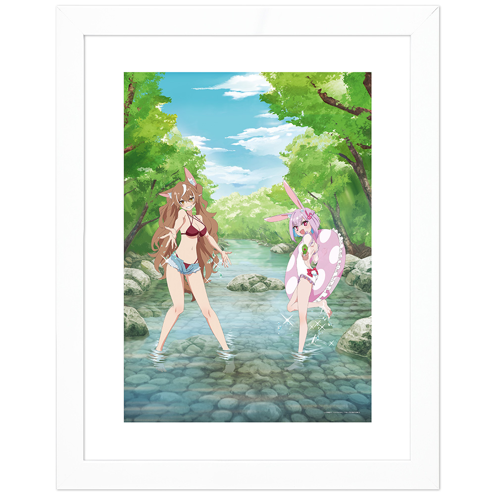 人外教室の人間嫌い教師 描き下ろしキャラファイングラフ(尾々守いさき&右左美彗/川遊び)A4 - 公式商品画像 | AniSmile