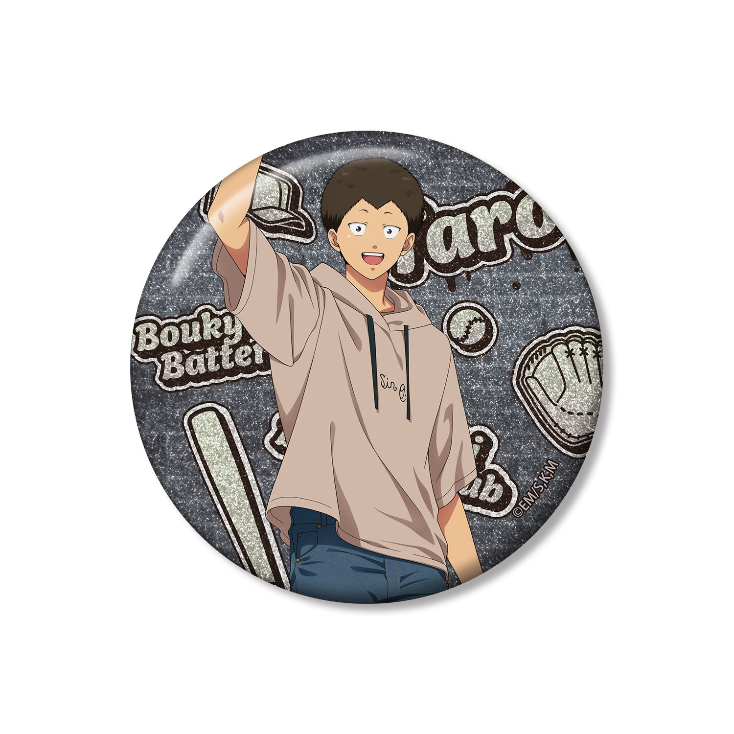 TVアニメ「忘却バッテリー」 描き下ろし 山田太郎 ストリートスポーツver. 75mmグリッター缶バッジ - 公式商品画像 | AniSmile