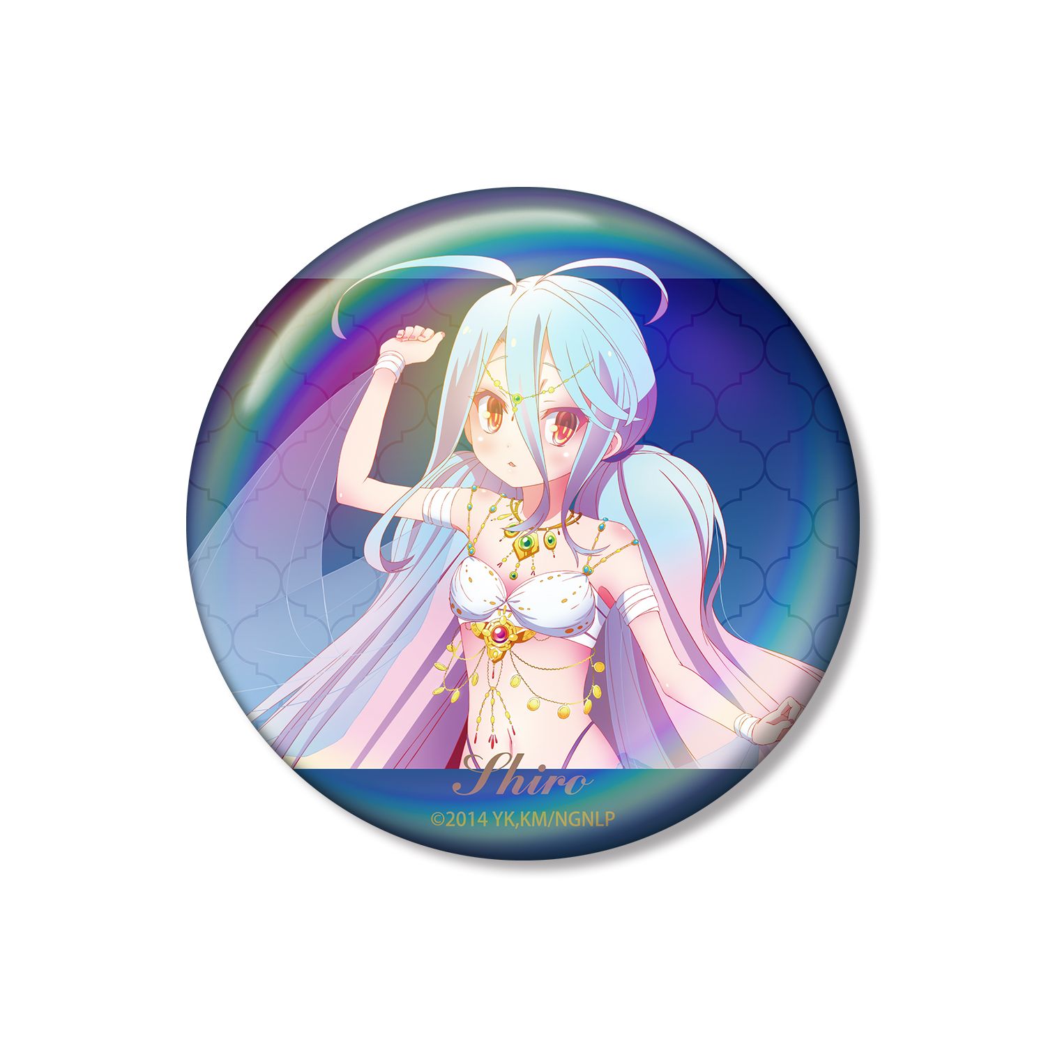 ノーゲーム・ノーライフ 描き下ろし 白 踊り子ver. 75mmオーロラ缶バッジ - 公式商品画像 | AniSmile