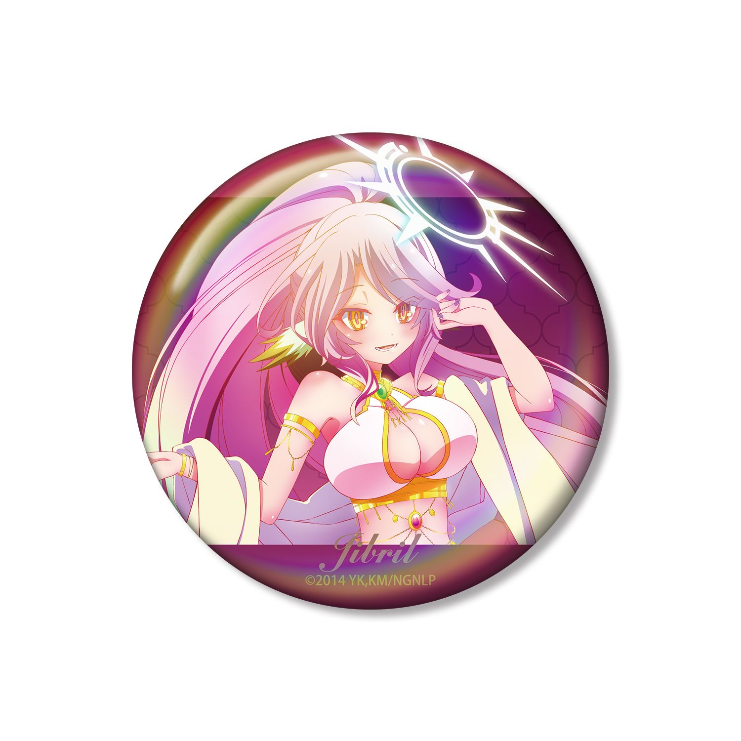 ノーゲーム・ノーライフ 描き下ろし ジブリール 踊り子ver. 75mmオーロラ缶バッジ - 公式商品画像 | AniSmile