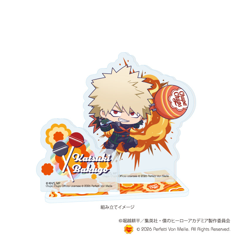 アクリルスタンドプレート「アニメ 『僕のヒーローアカデミア』×チュッパチャプス」02/爆豪 勝己(ミニキャライラスト) 画像 2 | AniSmile