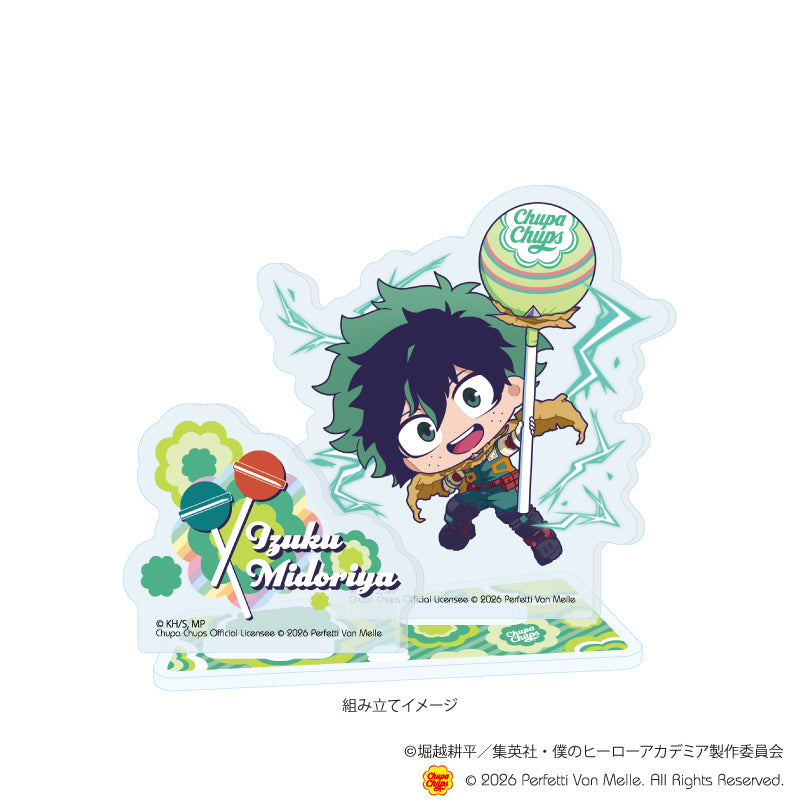 アクリルスタンドプレート「アニメ 『僕のヒーローアカデミア』×チュッパチャプス」01/緑谷 出久(ミニキャライラスト) 画像 2 | AniSmile