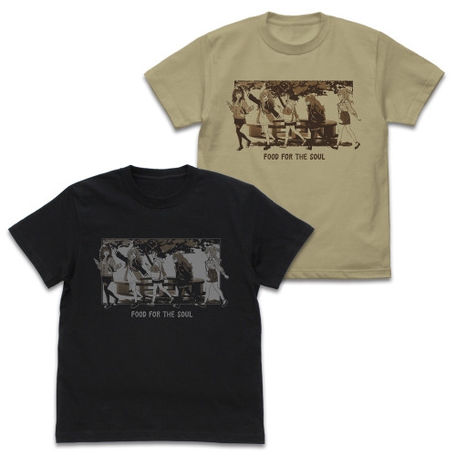 日々は過ぎれど飯うまし Tシャツ/SAND KHAKI-S - 官方商品图片 | AniSmile