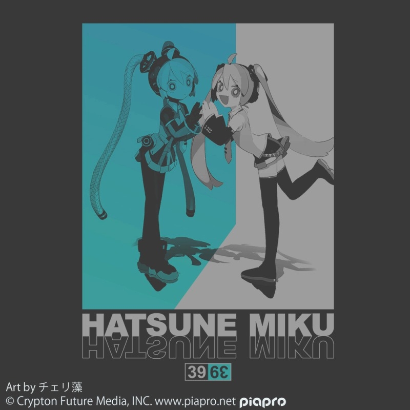 初音ミク Tシャツ チェリ藻 Ver./SUMI-L 画像 2 | AniSmile