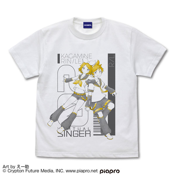 鏡音リン・レン Tシャツ えー助 Ver./WHITE-M - 公式商品画像 | AniSmile