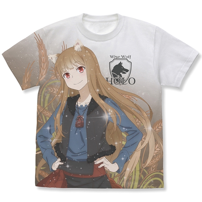 TVアニメ『狼と香辛料 MERCHANT MEETS THE WISE WOLF』 ホロ フルグラフィックTシャツ/WHITE-M - 公式商品画像 | AniSmile