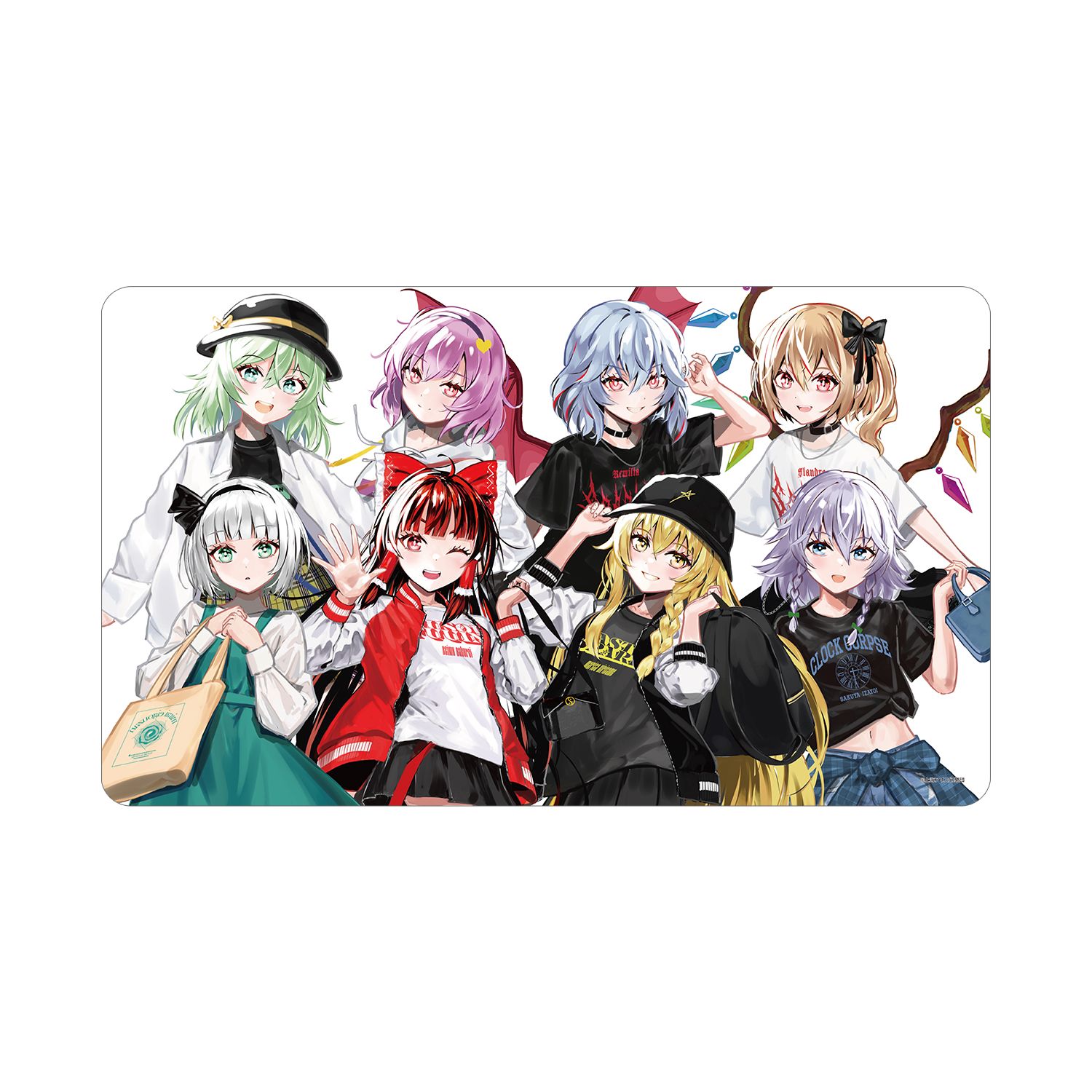 東方Project 松本能人イラスト 集合 現代風ファッションver. マルチデスクマット - 公式商品画像 | AniSmile