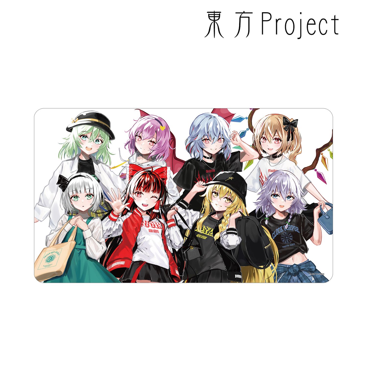 東方Project 松本能人イラスト 集合 現代風ファッションver. マルチデスクマット 画像 2 | AniSmile