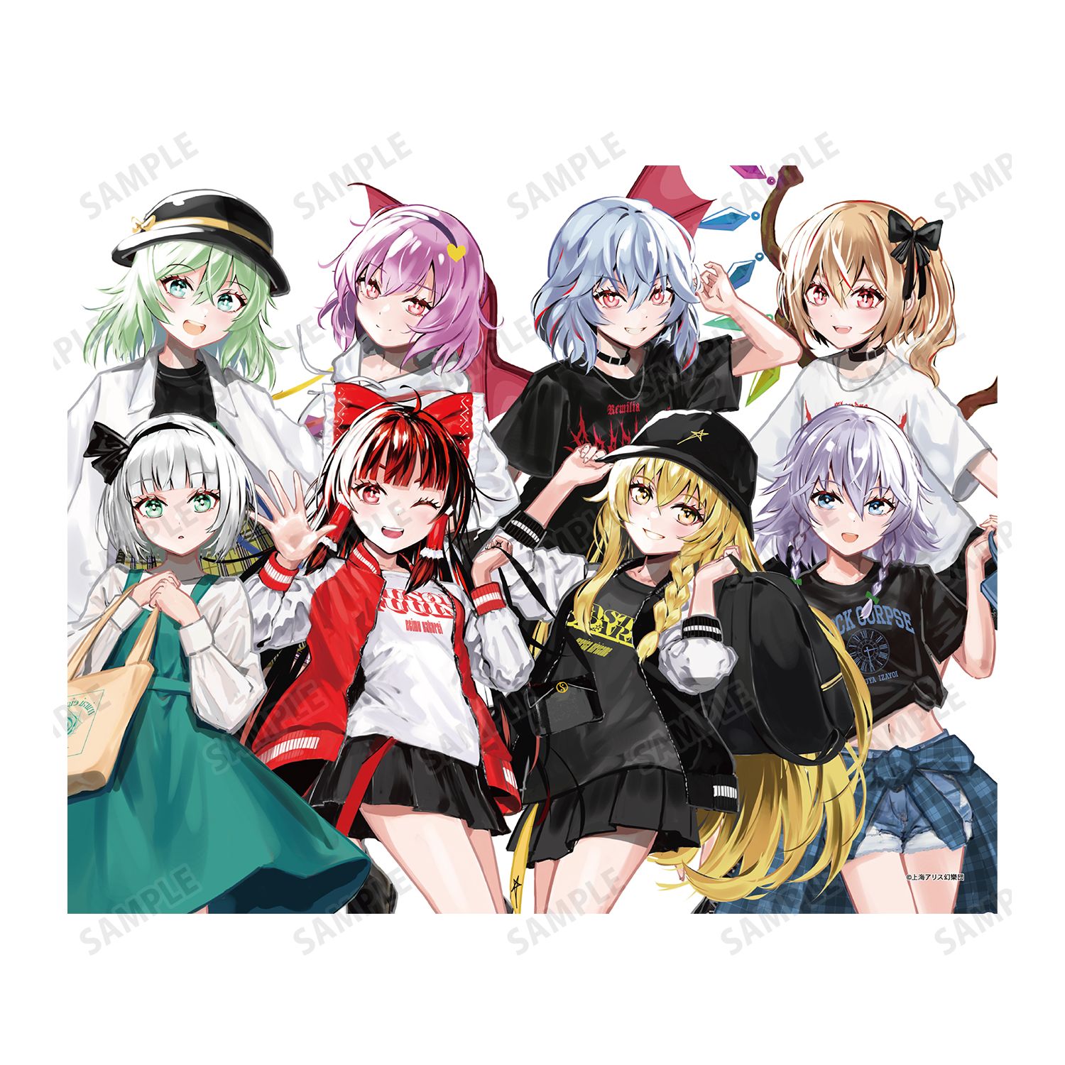東方Project 松本能人イラスト 集合 現代風ファッションver. キャンバスボード 画像 3 | AniSmile
