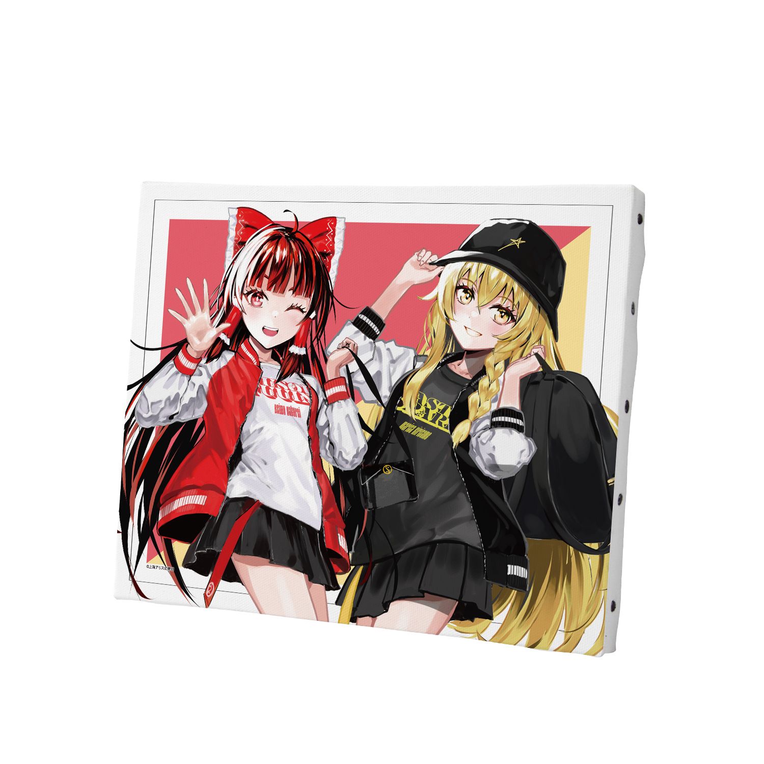 東方Project 松本能人イラスト 博麗霊夢&霧雨魔理沙 現代風ファッションver. キャンバスボード - 公式商品画像 | AniSmile