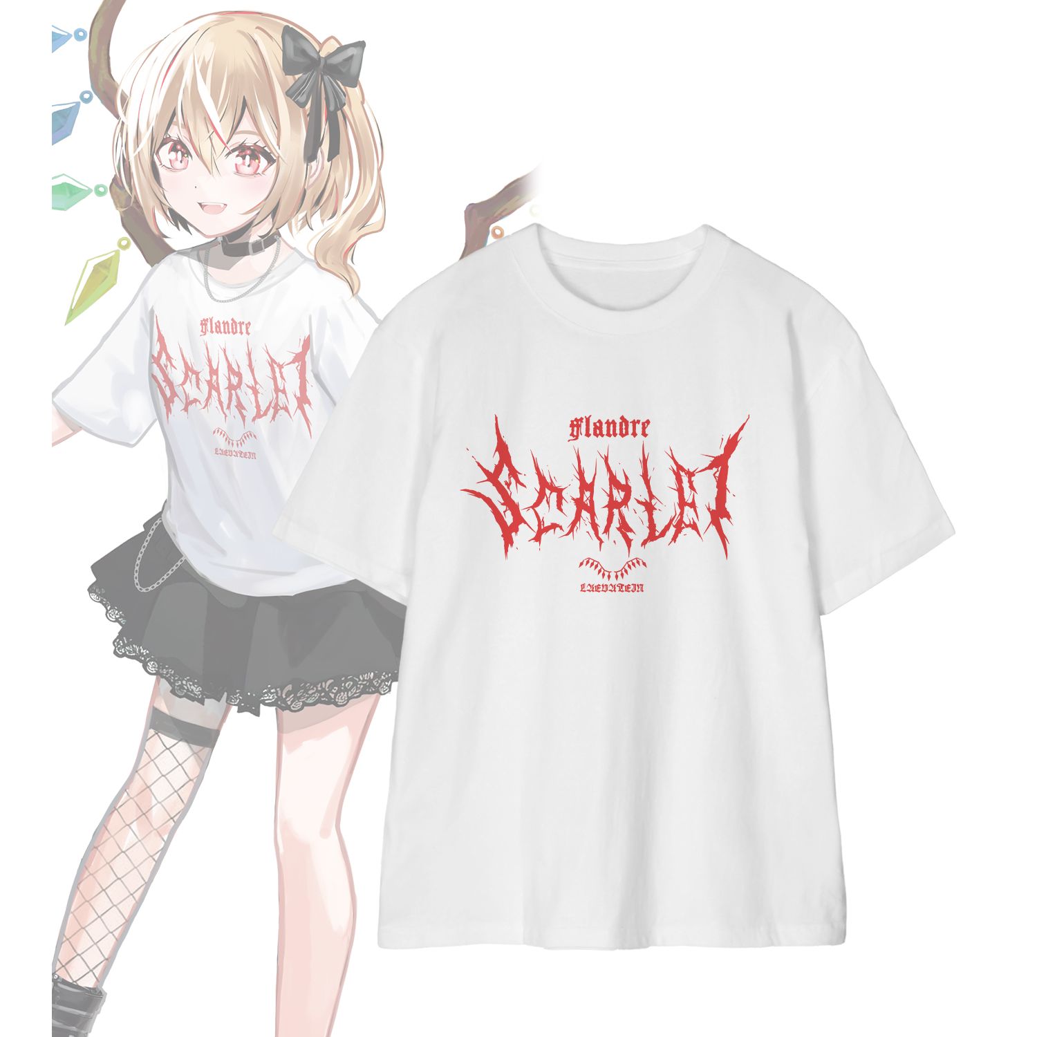東方Project 松本能人イラスト 現代風ファッションver. フランドール・スカーレット 着用Tシャツメンズ(サイズ/M) - 公式商品画像 | AniSmile