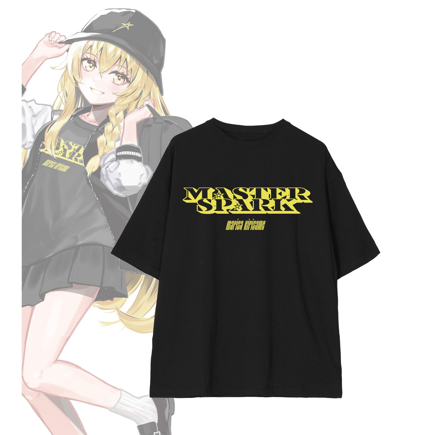 東方Project 松本能人イラスト 現代風ファッションver. 霧雨魔理沙 着用BIGシルエットTシャツユニセックス(サイズ/S) - 公式商品画像 | AniSmile