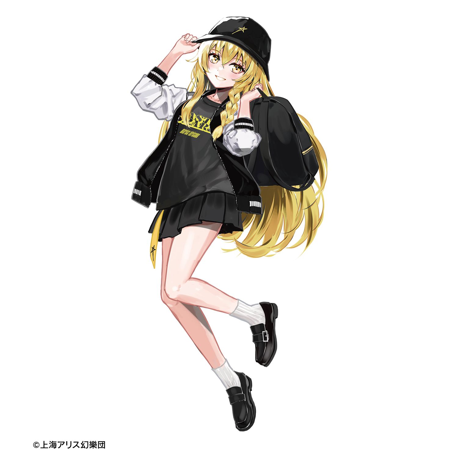 東方Project 松本能人イラスト 現代風ファッションver. 霧雨魔理沙 着用BIGシルエットTシャツユニセックス(サイズ/S) 画像 6 | AniSmile