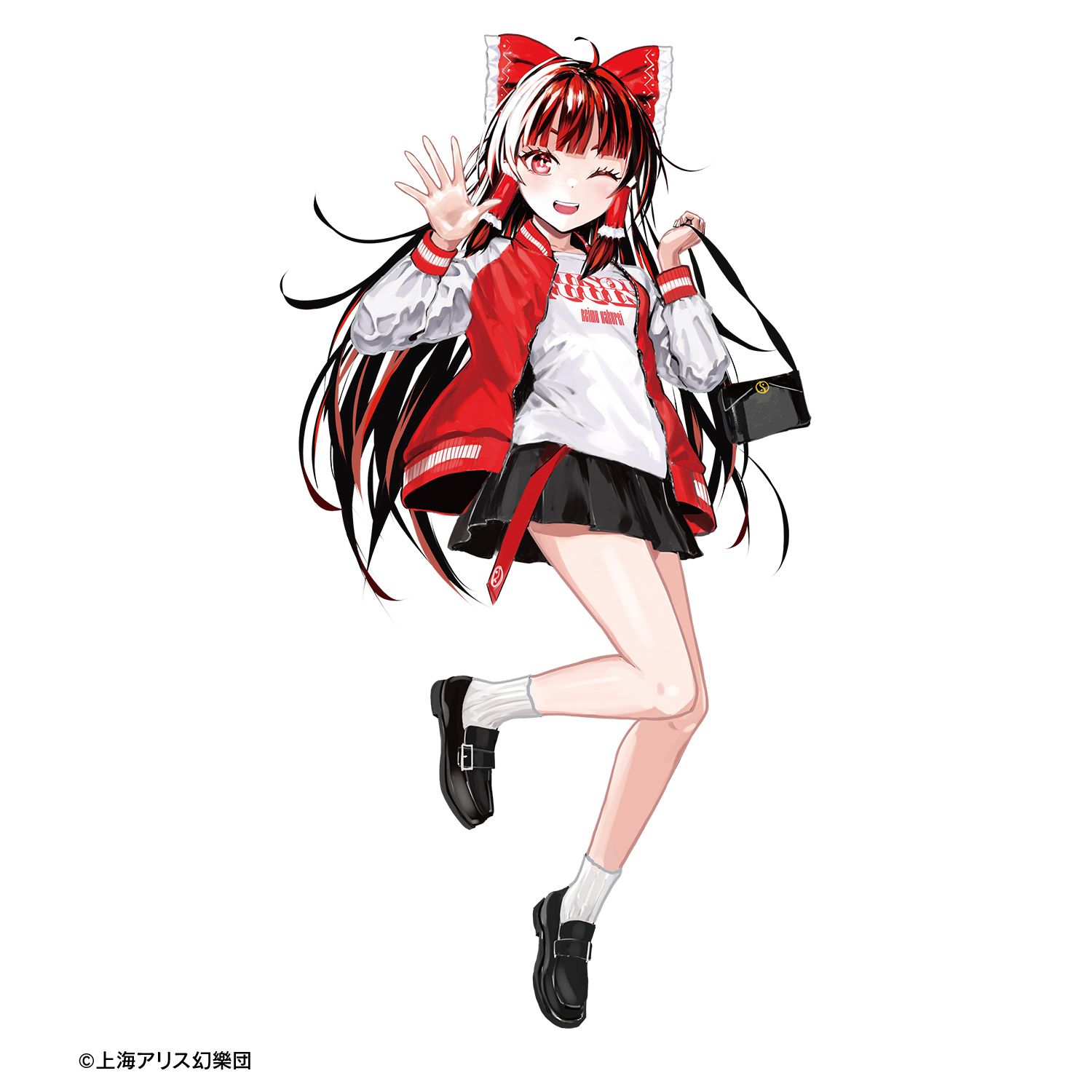 東方Project 松本能人イラスト 現代風ファッションver. 博麗霊夢 着用BIGシルエットTシャツユニセックス(サイズ/S) 画像 6 | AniSmile