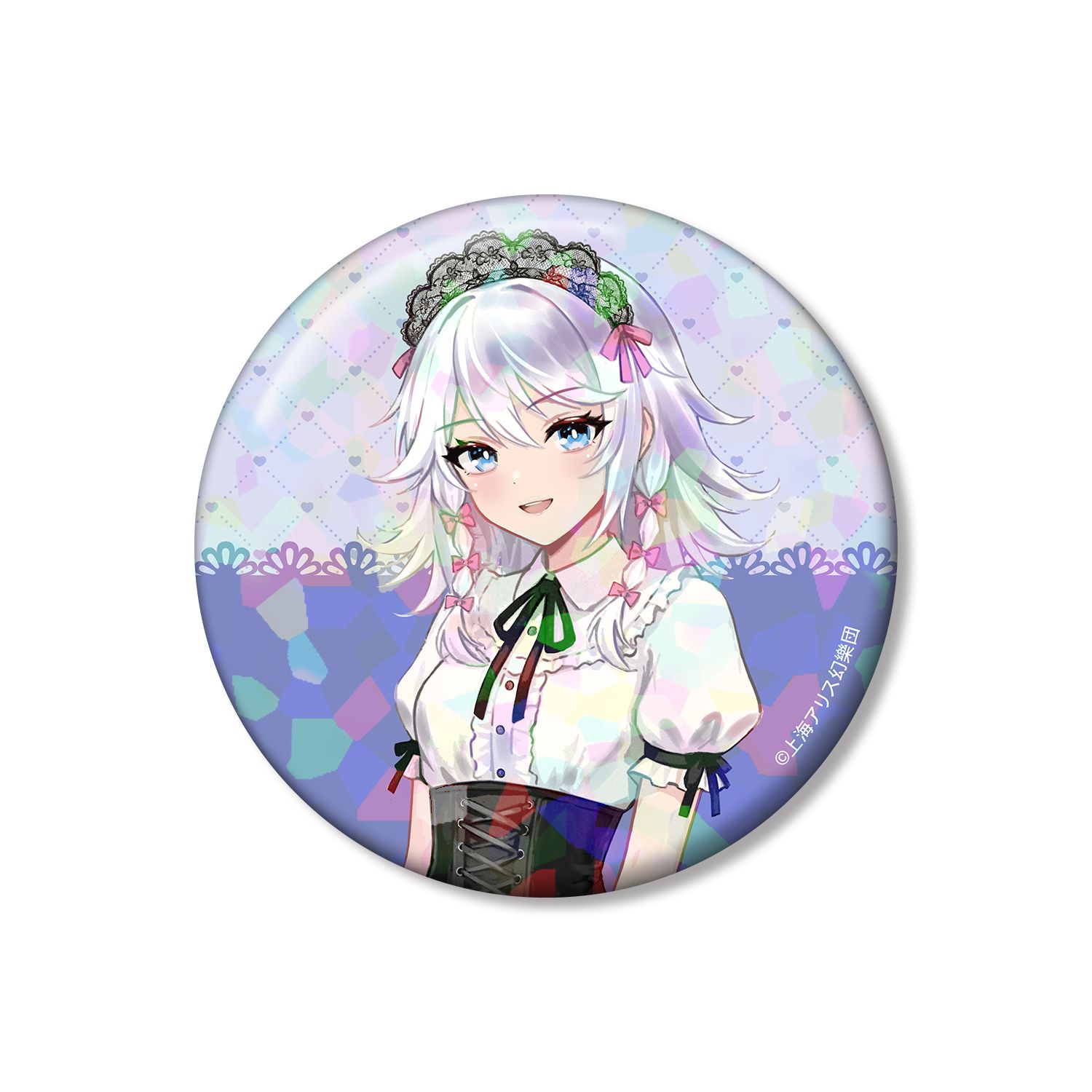 東方Project 松本能人イラスト 十六夜咲夜 ガーリーファッションver. 75mmホログラム缶バッジ - 公式商品画像 | AniSmile