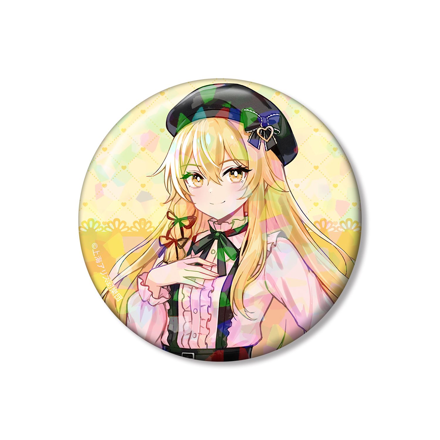 東方Project 松本能人イラスト 霧雨魔理沙 ガーリーファッションver. 75mmホログラム缶バッジ - 公式商品画像 | AniSmile
