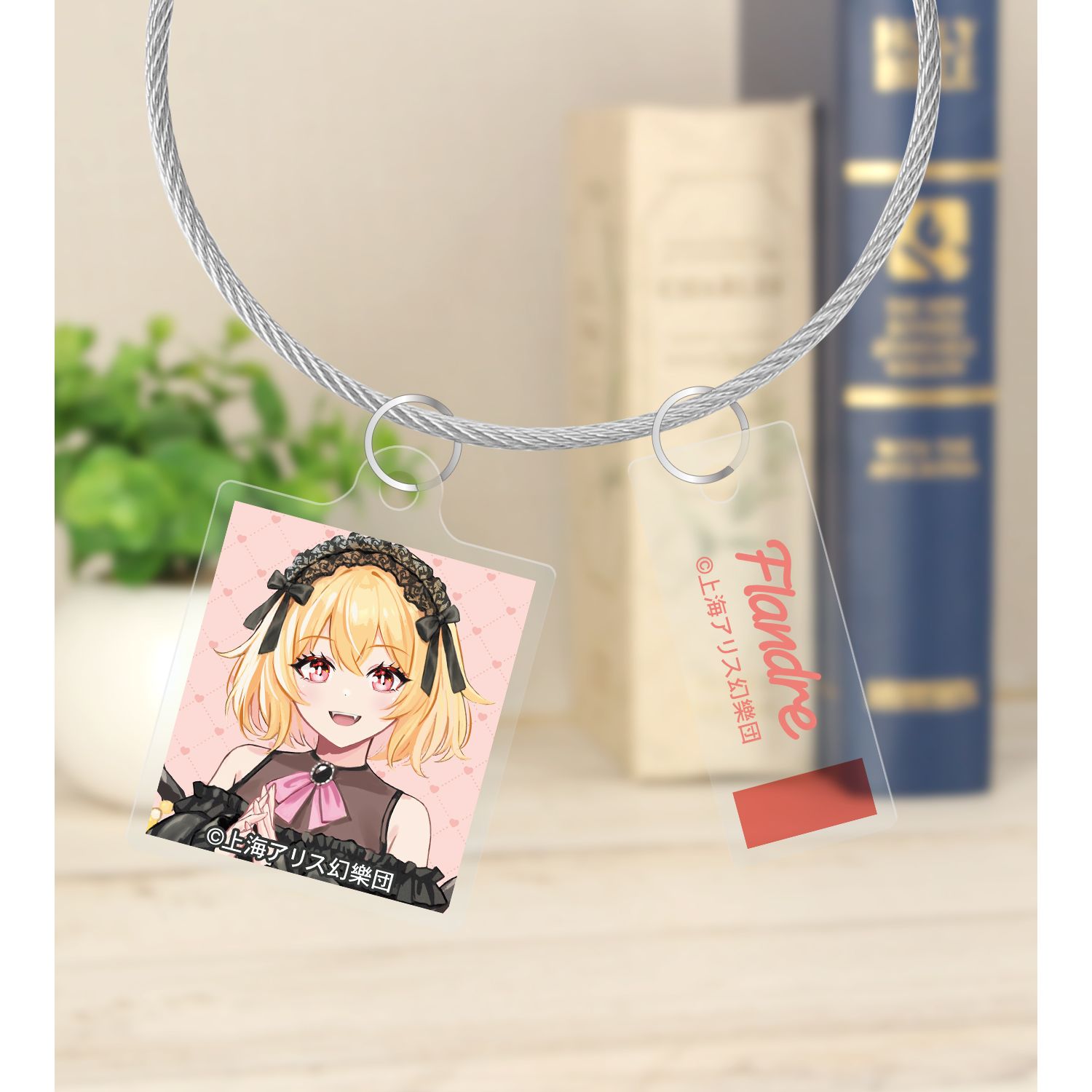 東方Project 松本能人イラスト フランドール・スカーレット ガーリーファッションver. 2連ワイヤーアクリルキーホルダー 画像 5 | AniSmile