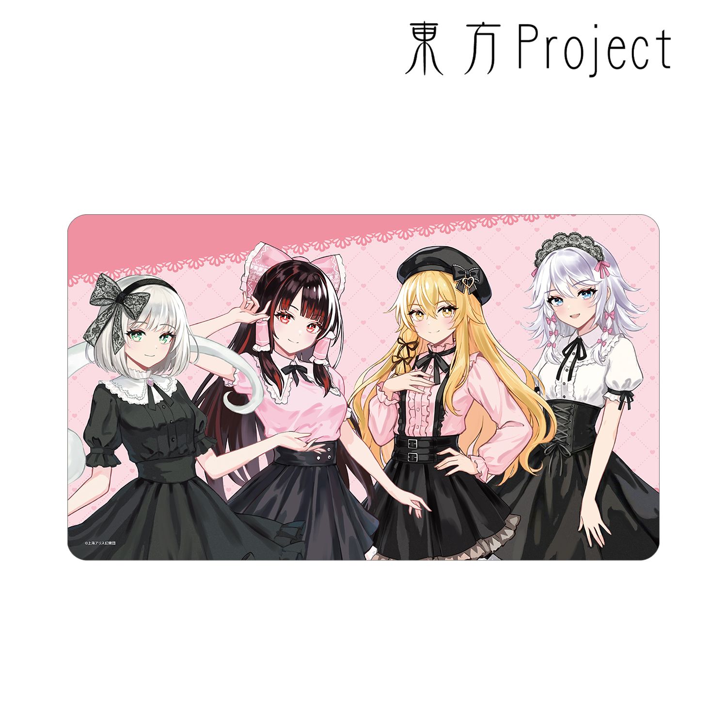 東方Project 松本能人イラスト 博麗霊夢&霧雨魔理沙&魂魄妖夢&十六夜咲夜 ガーリーファッションver. マルチデスクマット 画像 2 | AniSmile