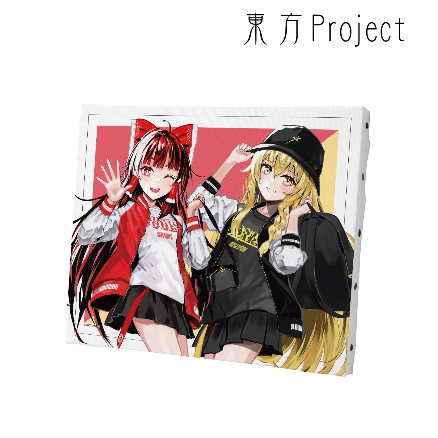 東方Project 松本能人イラスト 博麗霊夢&霧雨魔理沙 現代風ファッションver. キャンバスボード 画像 5 | AniSmile