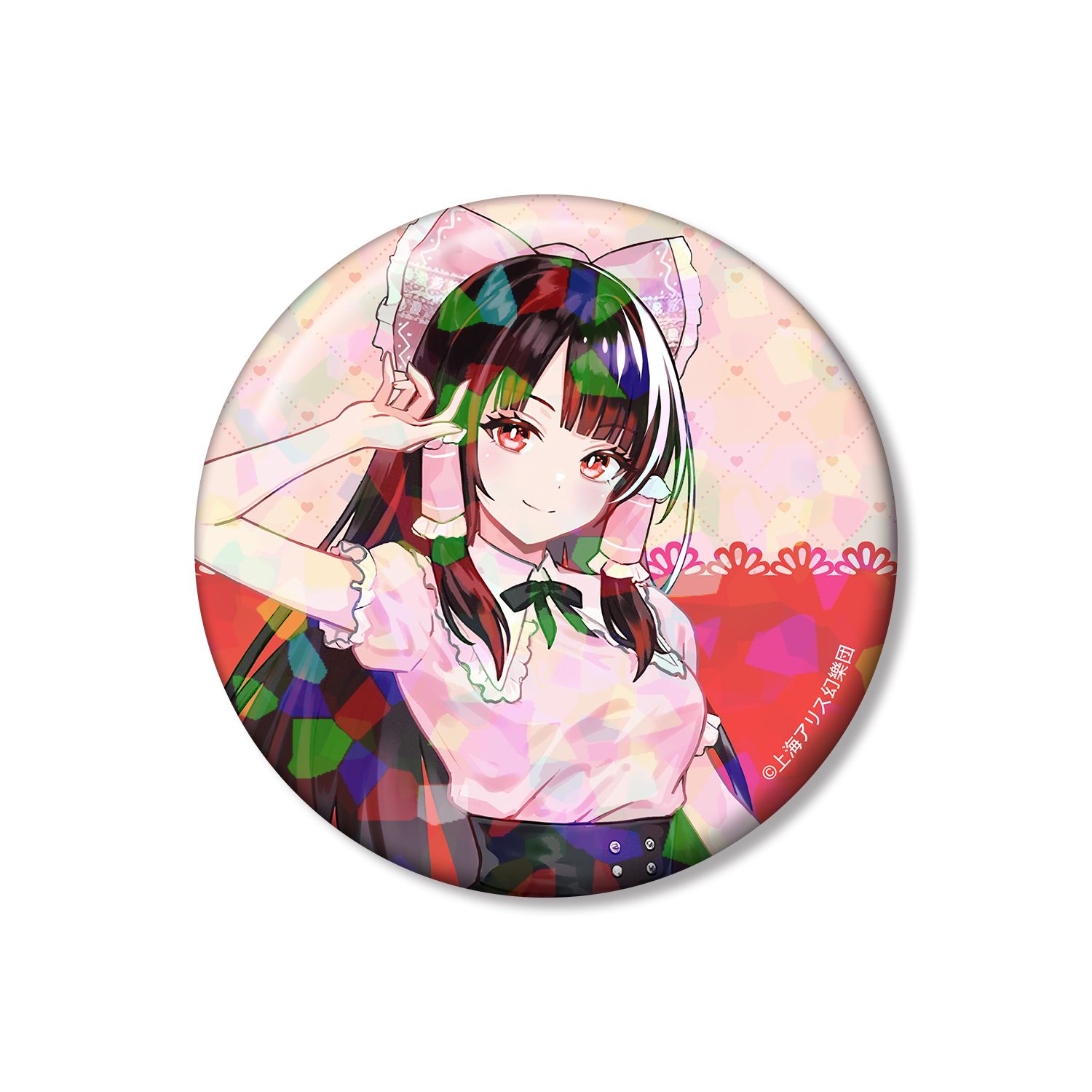 東方Project 松本能人イラスト 博麗霊夢 ガーリーファッションver. 75mmホログラム缶バッジ 画像 3 | AniSmile