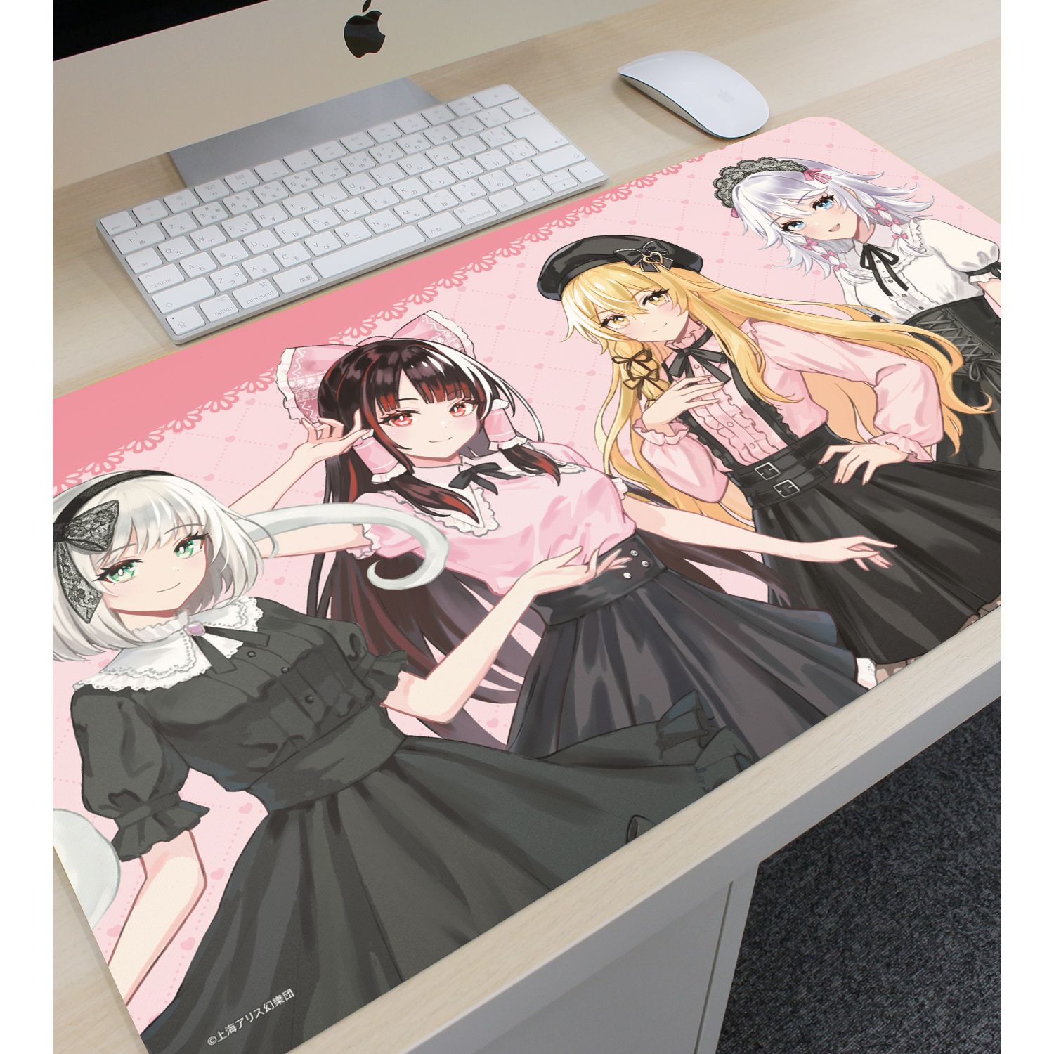 東方Project 松本能人イラスト 博麗霊夢&霧雨魔理沙&魂魄妖夢&十六夜咲夜 ガーリーファッションver. マルチデスクマット 画像 6 | AniSmile