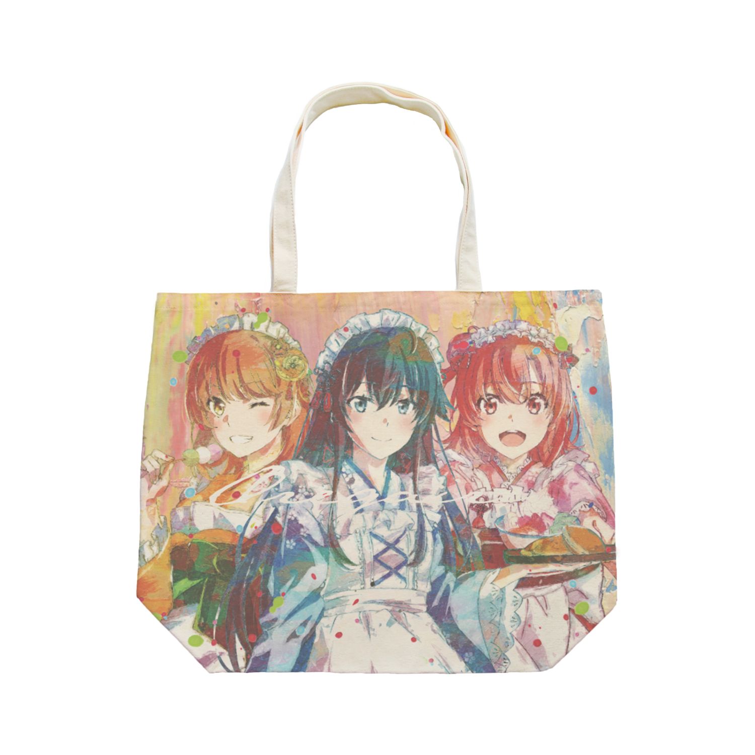 やはり俺の青春ラブコメはまちがっている。完 描き下ろし 集合 和風メイド服ver. grunge CANVAS フルグラフィックトートバッグ - 公式商品画像 | AniSmile