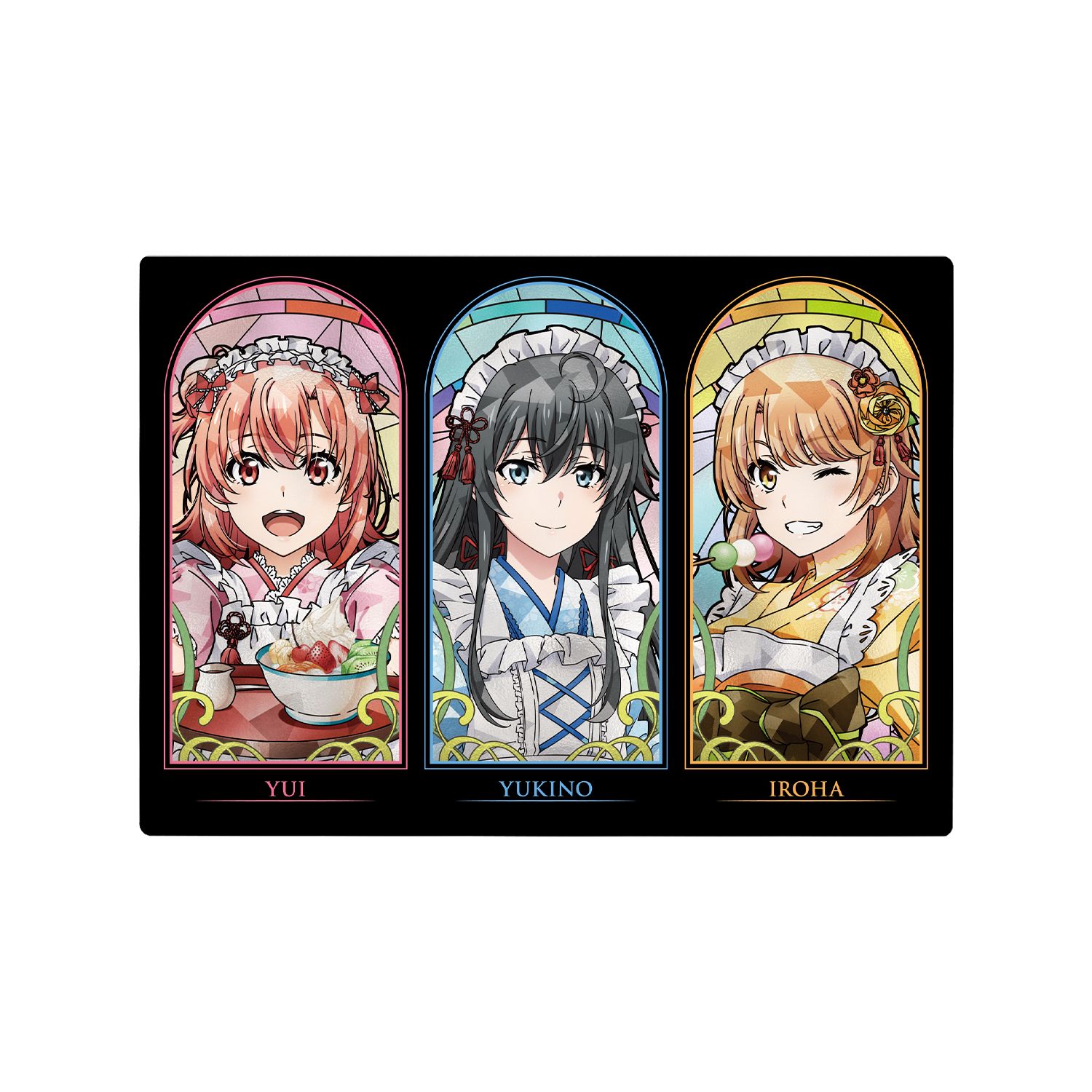 やはり俺の青春ラブコメはまちがっている。完 描き下ろし 集合 和風メイド服ver. Aure Glass A6メタルアートパネル - 公式商品画像 | AniSmile