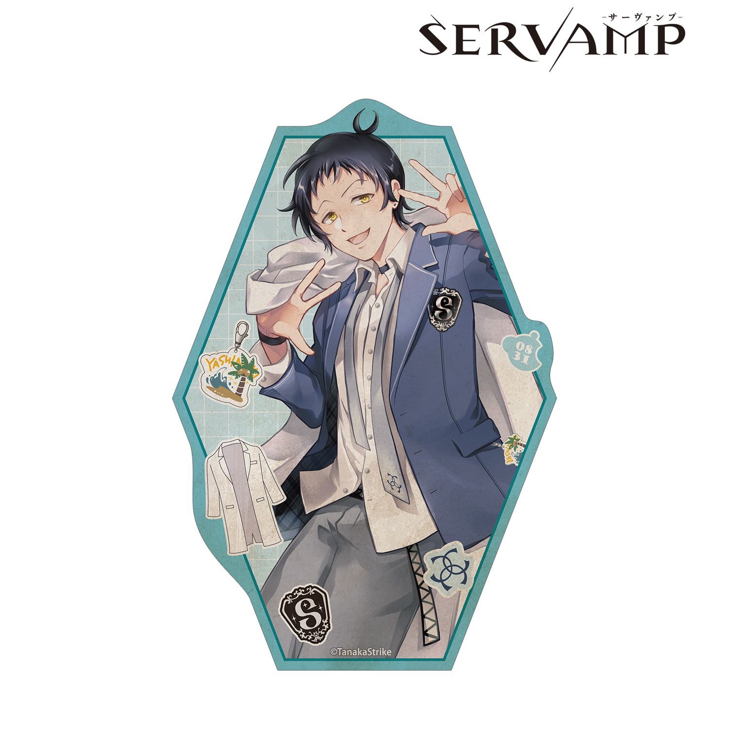 『SERVAMP-サーヴァンプ-』 田中ストライク先生 描き下ろし 狼谷吊戯 学園風ver. ダイカットステッカー 画像 2 | AniSmile