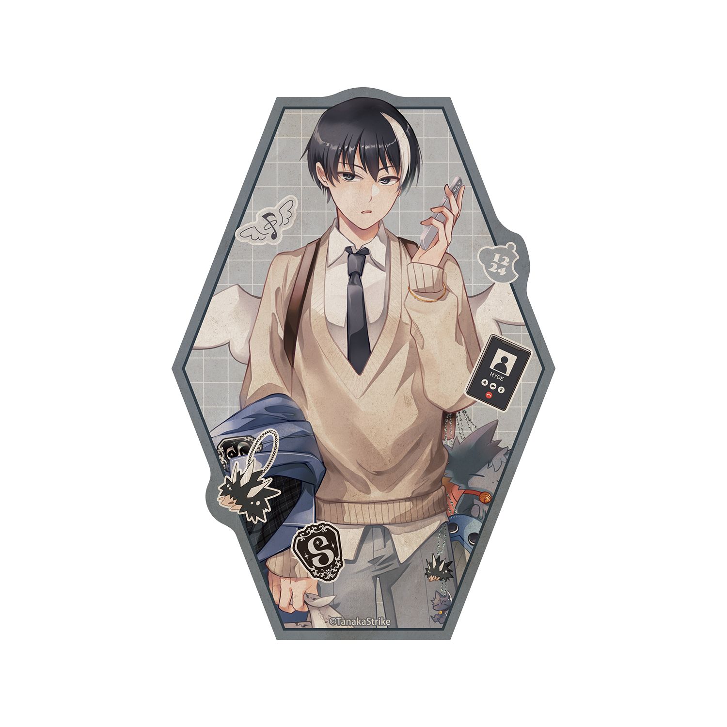 『SERVAMP-サーヴァンプ-』 田中ストライク先生 描き下ろし リヒト・ジキルランド・轟 学園風ver. ダイカットステッカー - 公式商品画像 | AniSmile