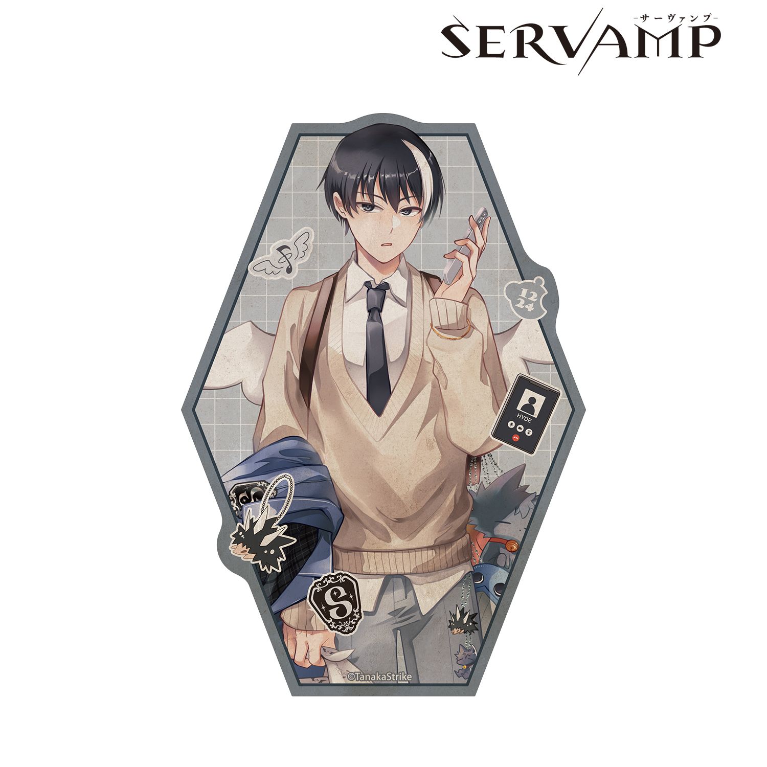 『SERVAMP-サーヴァンプ-』 田中ストライク先生 描き下ろし リヒト・ジキルランド・轟 学園風ver. ダイカットステッカー 画像 2 | AniSmile