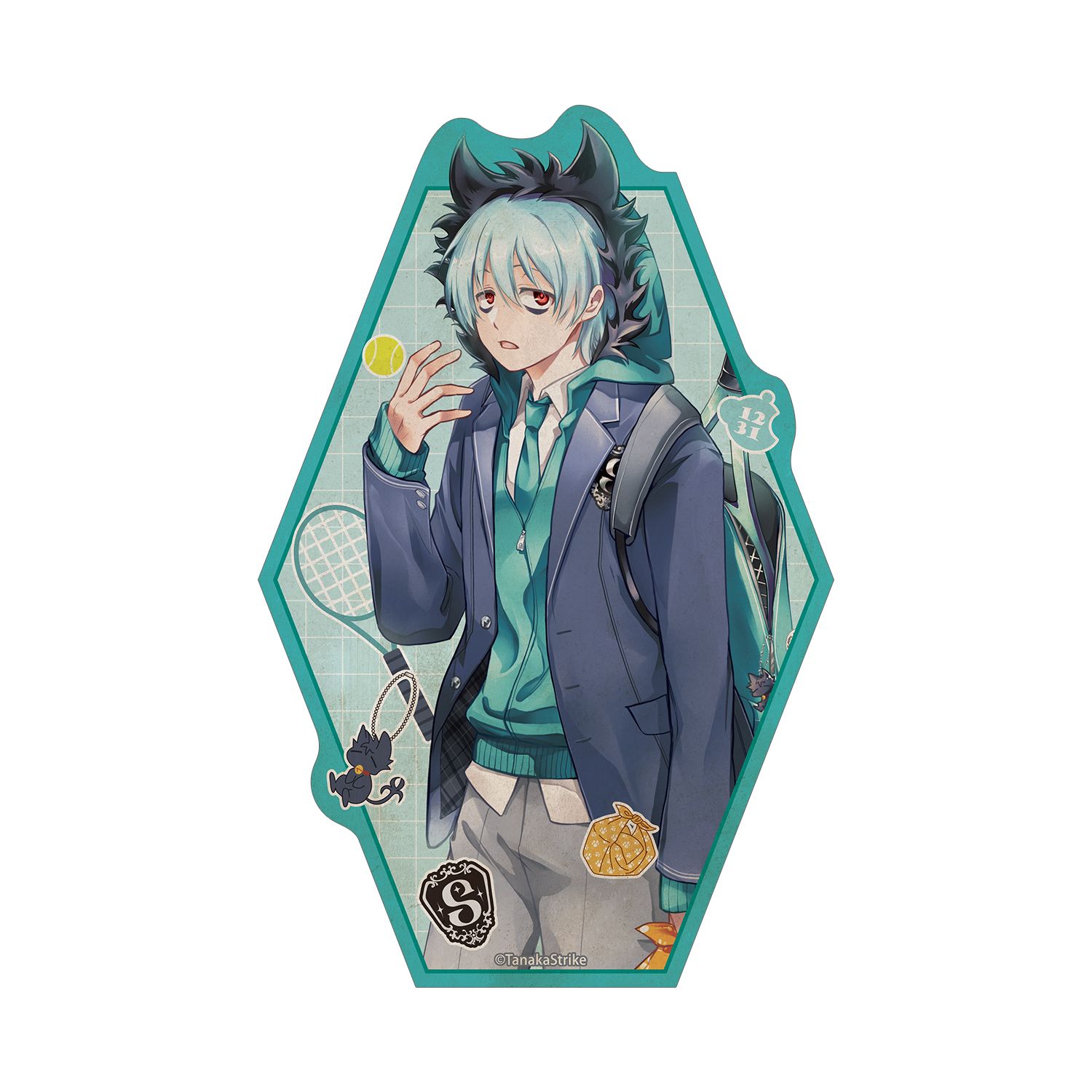 『SERVAMP-サーヴァンプ-』 田中ストライク先生 描き下ろし クロ 学園風ver. ダイカットステッカー - 公式商品画像 | AniSmile