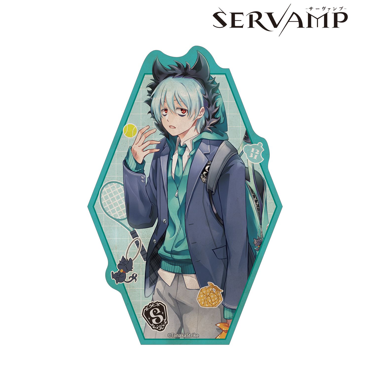 『SERVAMP-サーヴァンプ-』 田中ストライク先生 描き下ろし クロ 学園風ver. ダイカットステッカー 画像 2 | AniSmile