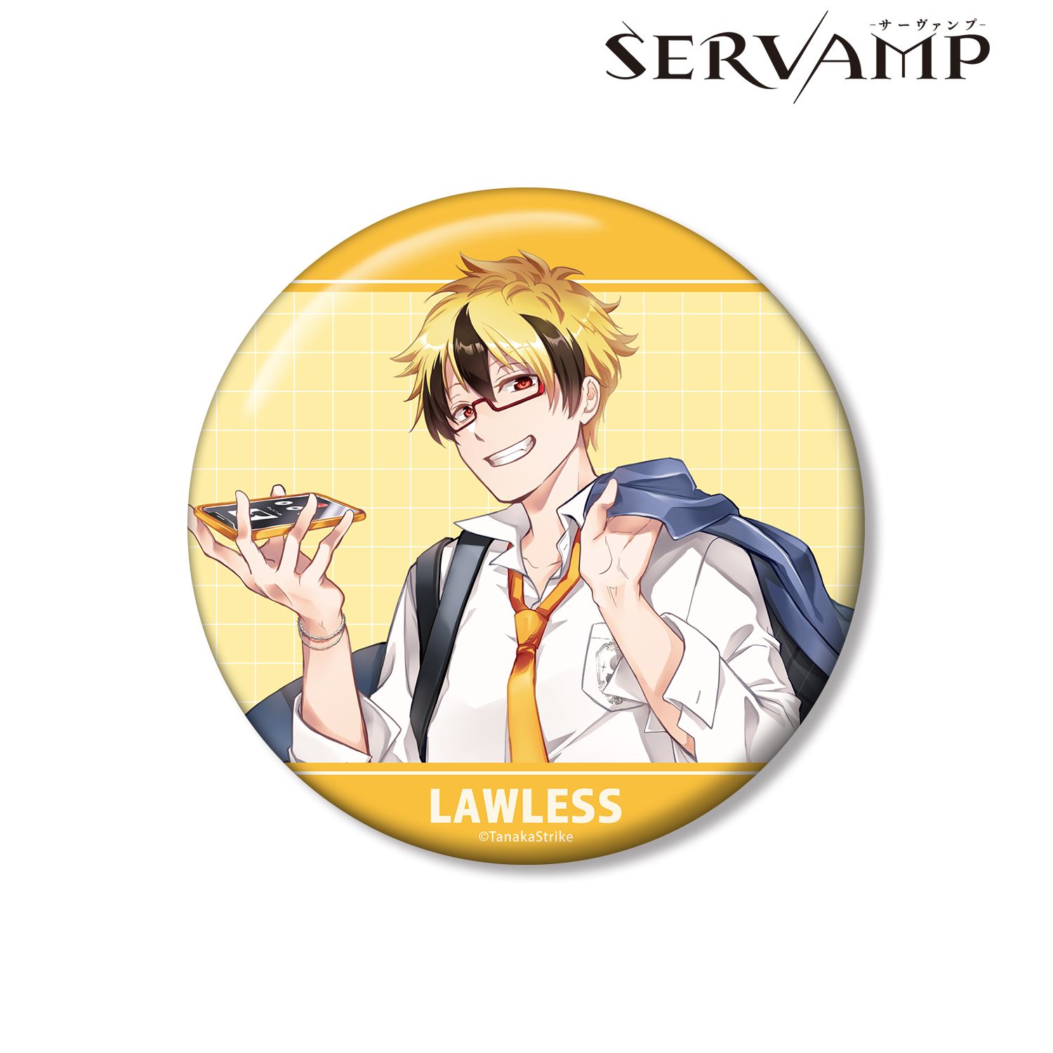 『SERVAMP-サーヴァンプ-』 田中ストライク先生 描き下ろし ロウレス 学園風ver. 100mm缶バッジ 画像 2 | AniSmile