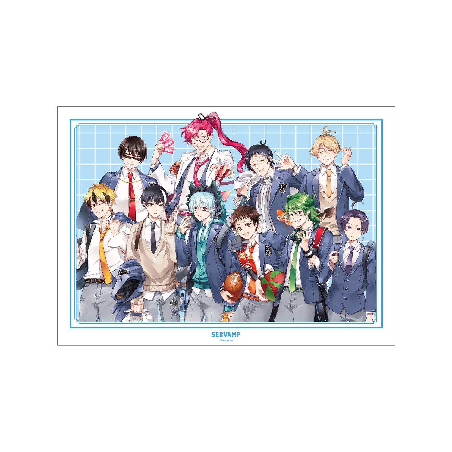 『SERVAMP-サーヴァンプ-』 田中ストライク先生 描き下ろし 集合 学園風ver. A3マット加工ポスター - 公式商品画像 | AniSmile